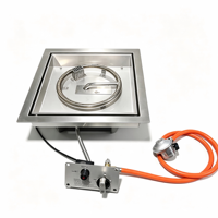 Kit de brûleur à gaz carré en acier inoxydable 304 de 400*400 mm, 55000 BTU, chauffage extérieur