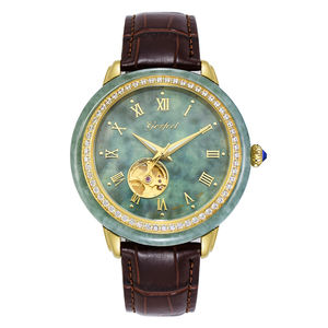 Luxury Stainless Steel Automatic <b>Mechanical</b> <b>Watch</b> Genuine Jade Couple Jam Tangan - Product Image 1