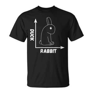 Camiseta con Diseño de Ilusión Óptica de Conejo y Pato de Wittgenstein, Categoría Promocional - Product Image 1