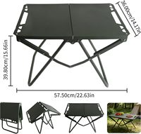 Table de camping pliante en aluminium, portable, hauteur réglable, panneaux modulaires, support léger, voyages, expéditions, randonnée