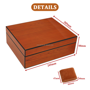 Đồ trang sức sang trọng đồng hồ lưu trữ hộp 8 Khe cắm nhung gỗ bao bì chủ Organizer gói tùy chỉnh hiển thị trường hợp hộp đồng hồ bằng gỗ - Product Image 3