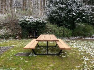 Factory Outdoor Wood Commercial Long Picnic Table Restaurant Outside Patio Park Picnic Table <strong>Bench</strong> Outdoor Garden <strong>Dining</strong> <strong>Set</strong> - Product Image 3