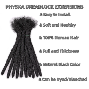 Dreadlocks <span class=keywords><strong>capelli</strong></span> umani uncinetto estensioni 100% Real Remy Locs <span class=keywords><strong>capelli</strong></span> 8-26 pollici per gli uomini e le donne - Product Image 2