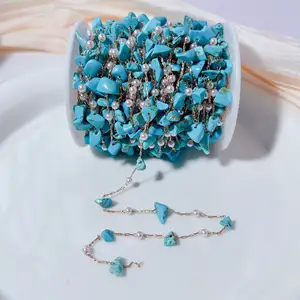 Cadenas de piedra natural irregulares, cadena de cuentas de perlas de imitación para hacer joyas DIY, collar, pulsera, pendientes, accesorios