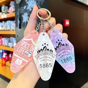 Custom <b>Anime</b> Style Diamond Rhombus Key Chain Premium PVC UV Printing Fashion Pattern Number Plate Bag Pendant Wholesale - Product Image 2
