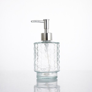 Botol Dispenser sabun kaca isi ulang 320ml dengan pompa tekan untuk sampo Lotion Gel Mandi Hotel penggunaan Spa dan kamar mandi - Product Image 6