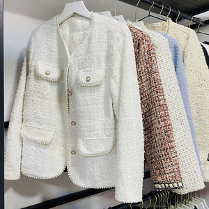High Quality Used Women's Channel Style <strong>Tweed</strong> <strong>Jacket</strong> Winter Coat Suit Wholesale in Bales - Product Image 3