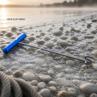 Décrocheur de hameçons en forme de T, extracteur de hameçons en acier avec poignée en alliage d'aluminium pour la pêche en eau salée