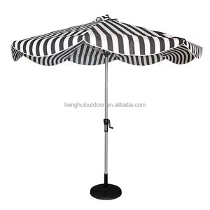 Sombrilla para exteriores HH, sombrilla de playa, rayas, jardín, patio, grande con logotipo imprimible, sombrilla publicitaria con azul y blanco - Product Image 2