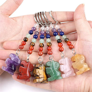 Llavero <span class=keywords><strong>de</strong></span> Caballo <span class=keywords><strong>de</strong></span> Cristal Natural, Gema Energética Curativa, Cristal Tallado a Mano, Amuleto Espiritual para Bolsa, Cuarzo, Llavero <span class=keywords><strong>de</strong></span> 7 Chakras para Regalo - Product Image 2