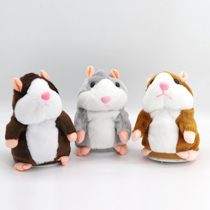 Jouet en peluche électrique interactif pour enfants : Hamster parlant, musicale, avec fonction d'enregistrement et de répétition de phrases, qui secoue la tête, et petite souris. - Product Image 1