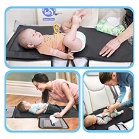 Station de change pliable personnalisée, grand tapis à langer avec porte-lingettes et poches, tapis de change portable pour nouveau-né