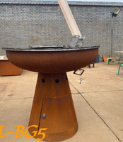 Barbecue en acier corten AHL en métal pour l'extérieur avec combustible pour bois de chauffage