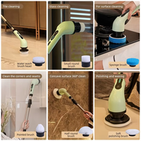 Outil de nettoyage électrique rotatif sans fil rechargeable et portable avec un ensemble de têtes de brosse interchangeables et un embout long extensible