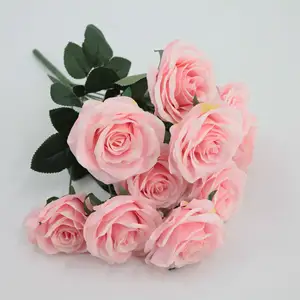 Guirlanda de flores de seda para castiçais, guirlanda de cores brancas para decoração de mesa de casamento, calália e folhas de calália branca, guirlanda de cores vermelhas direto da fábrica