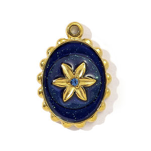 2025 nuovo stile in olio gocciolante gioielli da te gioielli fiori girasole tarocchi ciondoli ciondoli 18K oro placcato gioielli in acciaio inox - Product Image 4