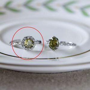 Bague en alliage Forêt Mystique, inspirée de l'art français, avec zircon vert olive exquis et délicat, pour empilage, pour l'index, mariage, fiançailles, en argent 925 - Product Image 6