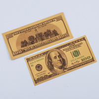 Billet de banque commémoratif en or, dollar et euro, motif de collection personnalisé, impression gravée en feuille d'or, cadeau FB03
