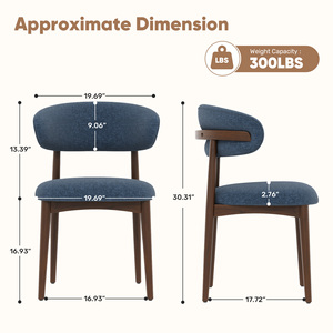 Wood Frame Upholstered Dining <b>Chair</b> Ergonomic Curved Backrest Side <b>Chair</b> Breathable Fabric Leisure Dining <b>Chair</b> for Home - Product Image 5