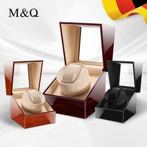 M&Q Caja Giratoria Automática para Relojes de 1 Ranura, Madera Maciza con Acabado de Laca de Piano de Alto Brillo, Antimagnética, Silenciosa, con Fuente de Alimentación para Relojes Mecánicos - Product Image 1