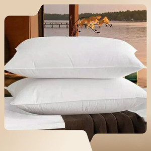 Cuscini Bianchi <span class=keywords><strong>di</strong></span> Alta Qualità per Hotel, Imbottitura in Piuma e Velluto, Federe in Cotone Morbide e Confortevoli - Product Image 2