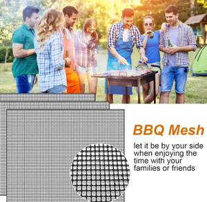 Tapis de barbecue noir antiadhésif accessoire en acier inoxydable réutilisable résistant à la chaleur pour griller l'emballage de vente par correspondance - Product Image 6