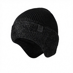 Wholesale <b>Winter</b> Warm Thermal Wool Blend Knitted Fleece Lined Unisex Sublimation Transfer Print Earflap Beanie <b>Hat</b> - Product Image 3