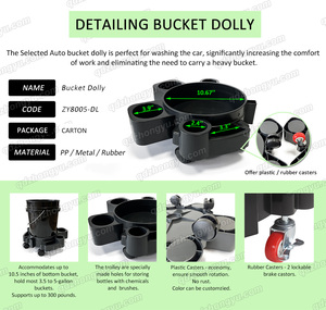 Chariot seau en plastique 15L 20L, 3.5 5 gallons seau avec roulettes pour le <span class=keywords><strong>transport</strong></span> de tambour de lavage de voiture - Product Image 2