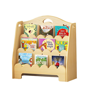 Étagère à livres Montessori à 3 niveaux, bibliothèque en bois pour enfants, organisateur <span class=keywords><strong>de</strong></span> livres pour tout-petits, garderie, crèche - Product Image 1