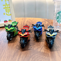 Porte-clés moto rétro en plastique ABS, modèle cool Dragon de feu Anime, avec design flamme et fonction inertie à rétrofriction pour le soulagement du stress