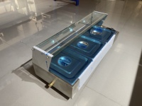 Bain-marie électrique professionnel robuste OUTE 3 bacs en acier inoxydable, chauffe-plats de comptoir pour cuisine de restaurant