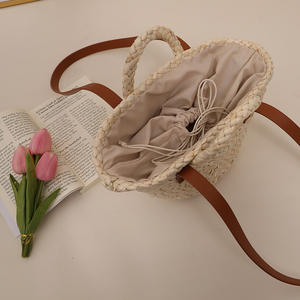 Bolso de hombro grande al por mayor, estilo de mano con cierre abierto, cuerda trenzada, bolsos tejidos - Product Image 3