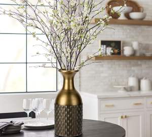 Vase à fleurs en métal résistant aux rayures de style moderne avec large ouverture pour un arrangement pratique des fleurs disponibles en Inde - Product Image 6