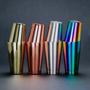 Hot bán 304 thép không gỉ đồng mạ trọng Cocktail Shaker Boston tins 28oz và 18oz chuyên nghiệp bartender thanh công cụ - Product Image 6