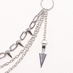 Cadena de cintura multicapa con remaches de aleación de zinc, decoración vaquera, cadena corporal informal de moda - Product Image 4