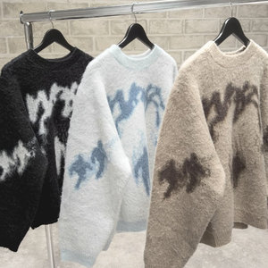 Maglione Vintage Aderente di Alta Qualità <span class=keywords><strong>con</strong></span> <span class=keywords><strong>Maniche</strong></span> Lunghe a Campana, Stampa Digitale Grafica <span class=keywords><strong>Bianca</strong></span>, Design Personalizzato Effetto Ghiaccio - Product Image 4