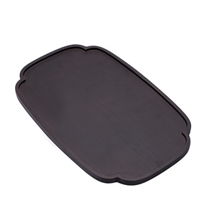 Ensemble de plateaux à thé ovales et rectangulaires noirs pour le service du thé, des fruits secs, du pain, style simple - Product Image 5