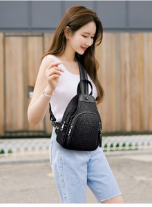 Luxury <strong>Leather</strong> Backpacks for <strong>Women</strong> - <strong>Black</strong> Vintage Sac a Dos, Casual Daypack for Girls Mochila <strong>Rucksack</strong> - Product Image 3