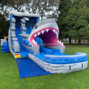 Tobogán Acuático <span class=keywords><strong>Gigante</strong></span> de 18 Pies con Forma de Mandíbula de Tiburón Inflable con Piscina - Product Image 2