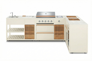VIVACE LIFESTYLE Nouveau modèle de barbecue à gaz moderne pour extérieur, en acier inoxydable thermolaqué, 5 brûleurs, sécurité des flammes sur table - Product Image 2