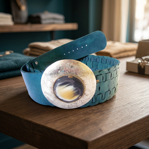 Ceinture artisanale bohème marocaine 100% cuir véritable avec boucle métallique, en cuir de vachette tanné végétal, confortable - Product Image 5