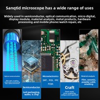 Microscope numérique HD 4K pour inspection et mesure de surfaces métalliques de puces PCB, sortie VGA 1080P, caméra 13MP, base métallique, garantie 1 an