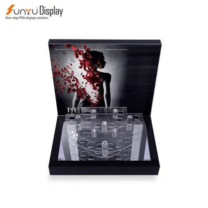 Espositore per profumo cosmetico acrilico con display in plexiglass personalizzato e design gratuito