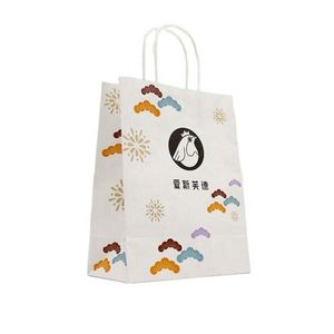 Custom Party Shopping <b>Gift</b> <b>Small</b> Brown White Kraft Paper Bag with logo for Bakery Coffee - Product Image 2