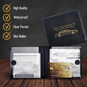 Porta Documenti <span class=keywords><strong>Auto</strong></span> in Pelle PU Impermeabile con Logo Personalizzato per Libretto di Circolazione e Assicurazione - Product Image 6