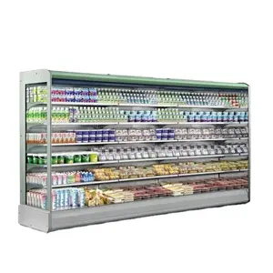 Refrigerador abierto multicubierta remoto de supermercado ecológico comercial
