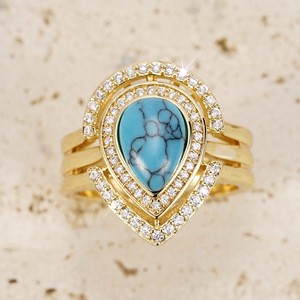 Anello da Donna Boho Vintage a Goccia d'Acqua Geometrico Elegante e alla Moda - Product Image 6