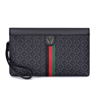 Tas Selempang Kulit PU Kapasitas Besar untuk Pria, Desain Fashion, Dompet, dan Clutch Bag Bisnis