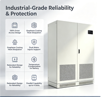 3 Fazlı Düşük Frekanslı Online UPS 380V 10KVA - 160KVA PF0.9 IP31 IP42 40kA Akım Korumalı Çift Şebeke Bağlantılı Endüstriyel Kullanım İçin