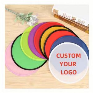 Custom Logo Foldable Flying Disc Folding Handheld Fan Nylon Round Fold-Up Flying Disc with Pouch - Product Image 2